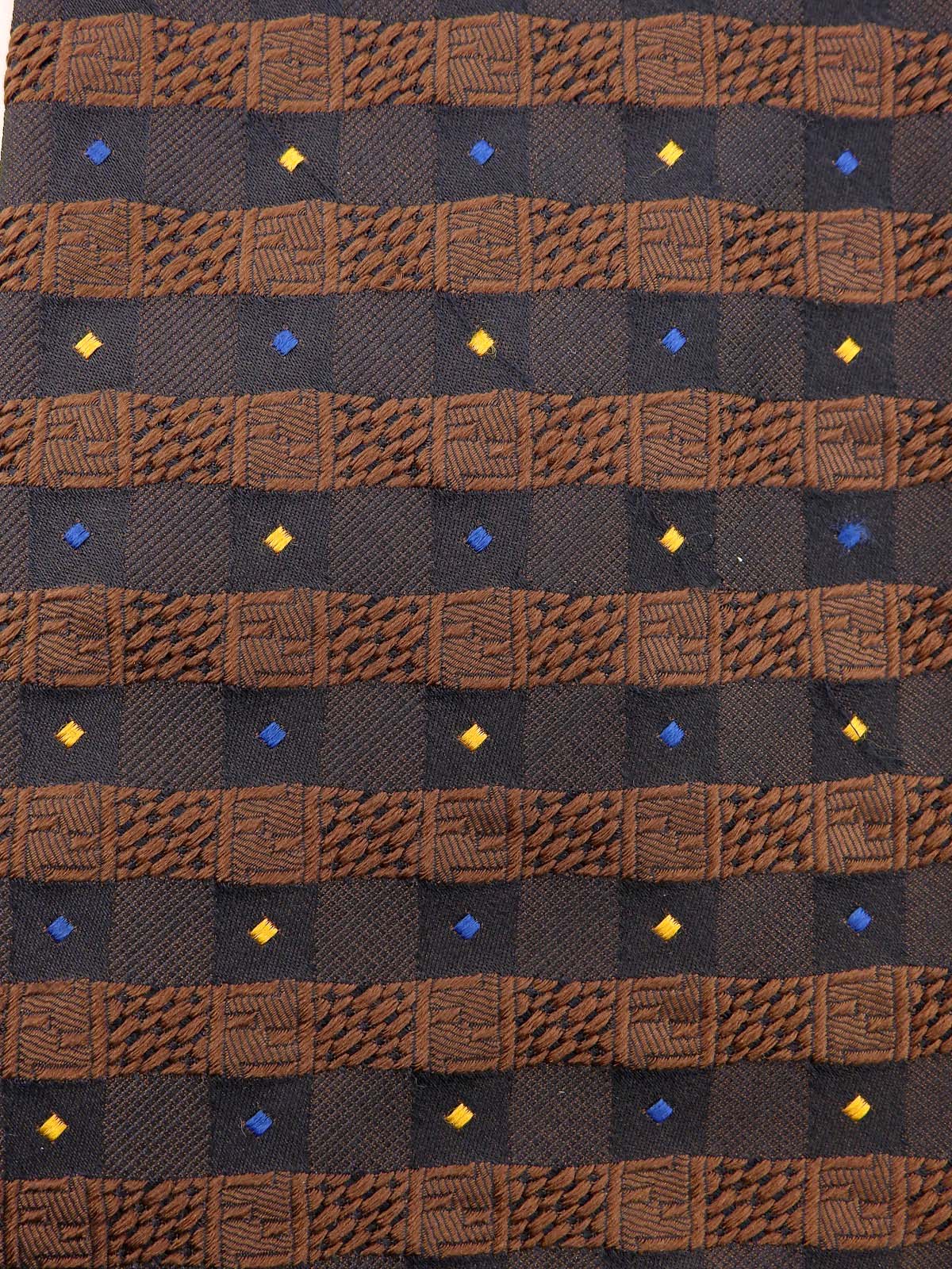 设计图案领带 海军蓝/棕色