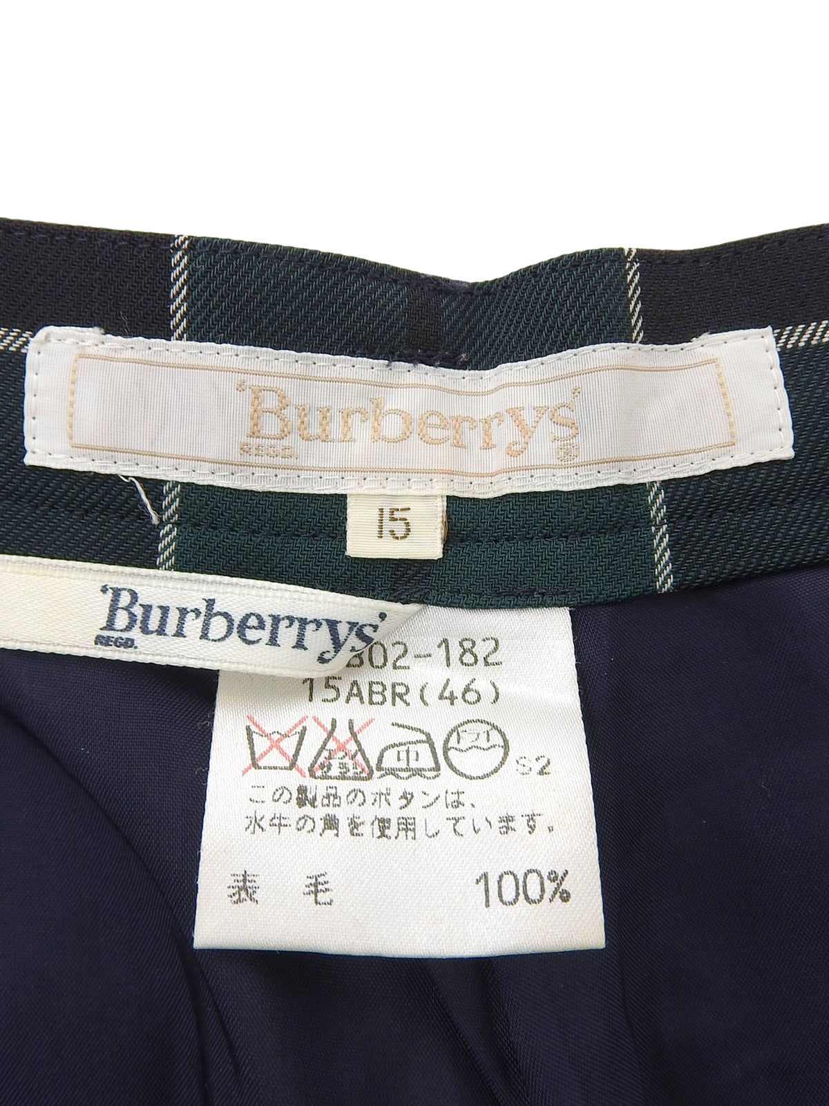 Check pattern pants navy/green