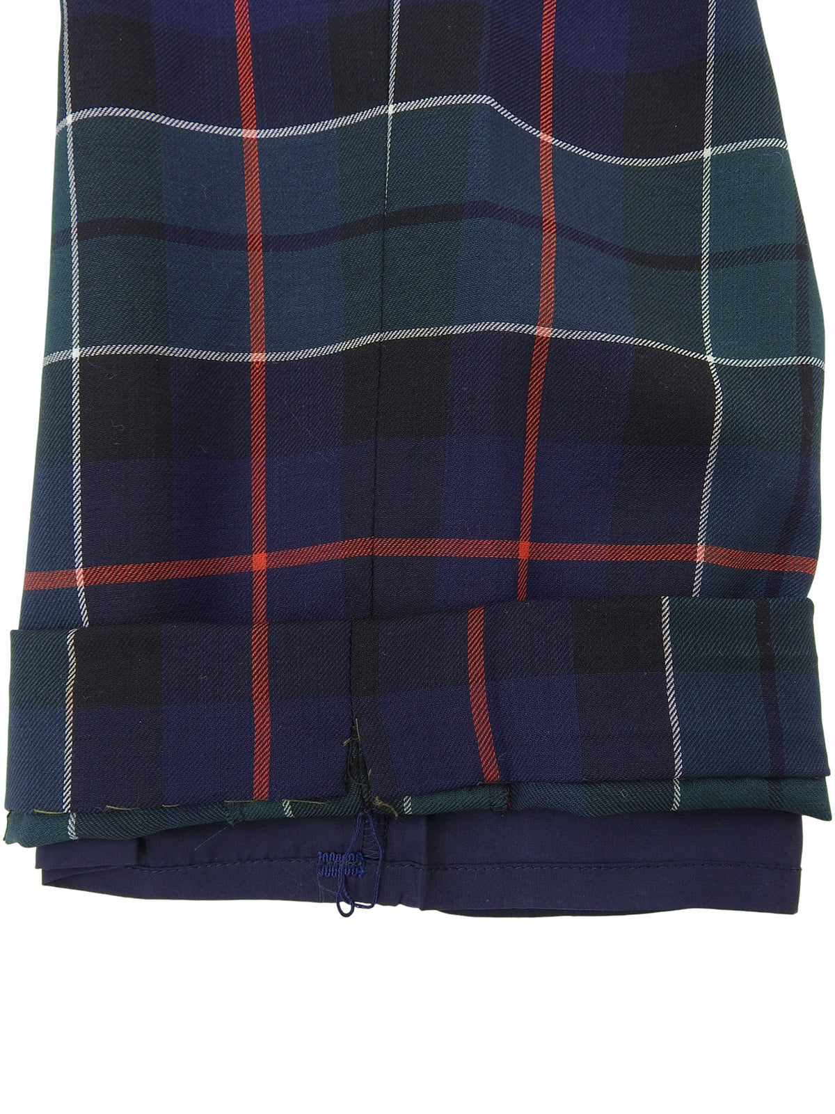 Check pattern pants navy/green