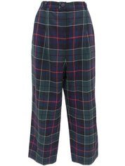 Check pattern pants navy/green