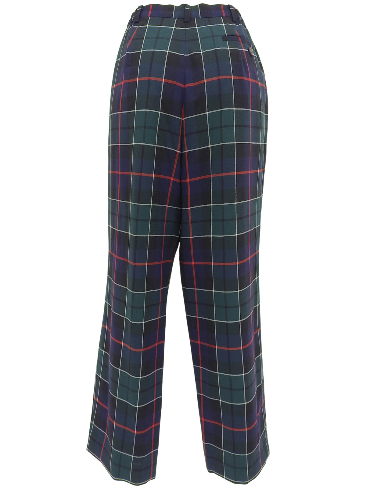 Check pattern pants navy/green