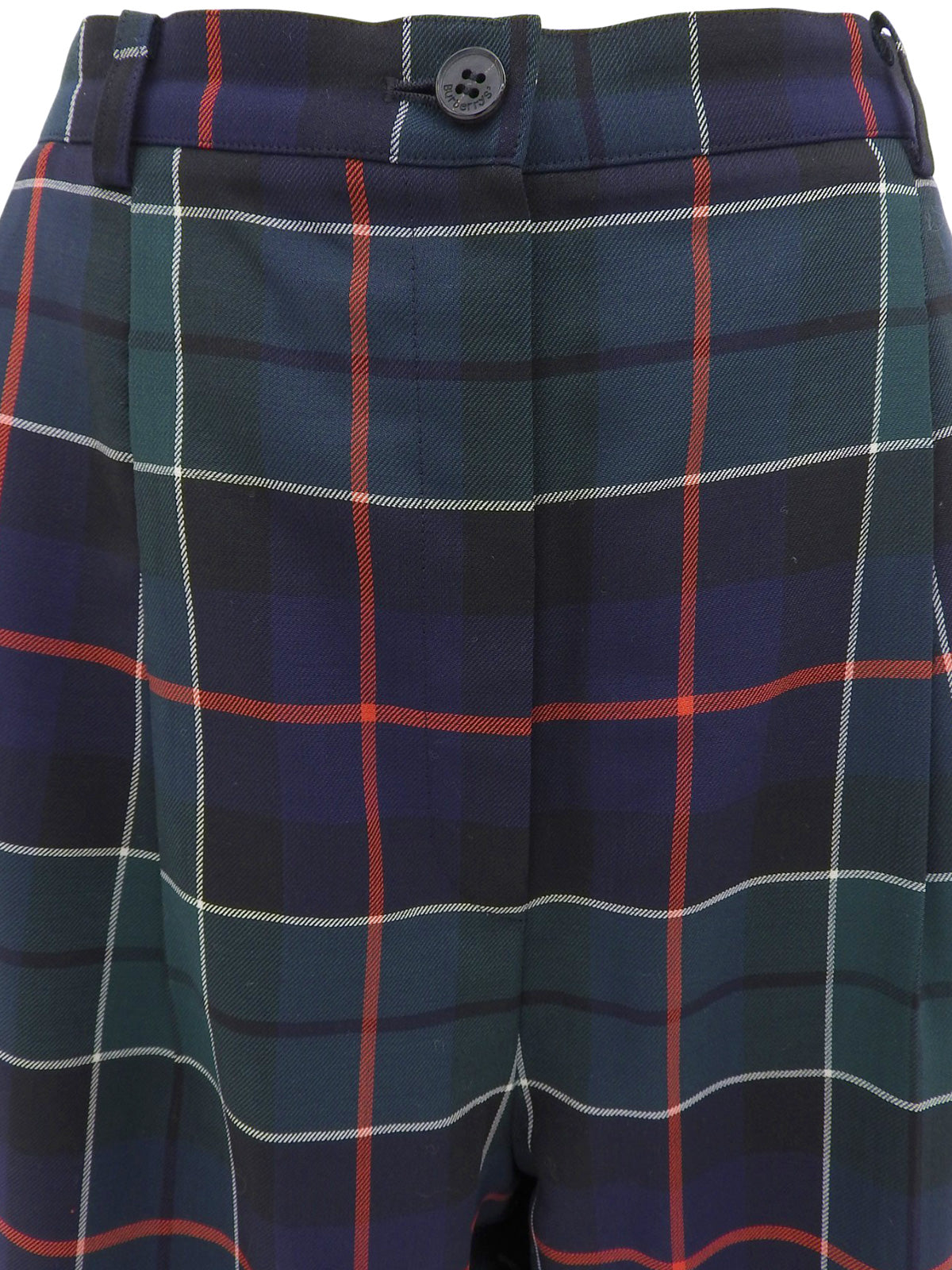 Check pattern pants navy/green