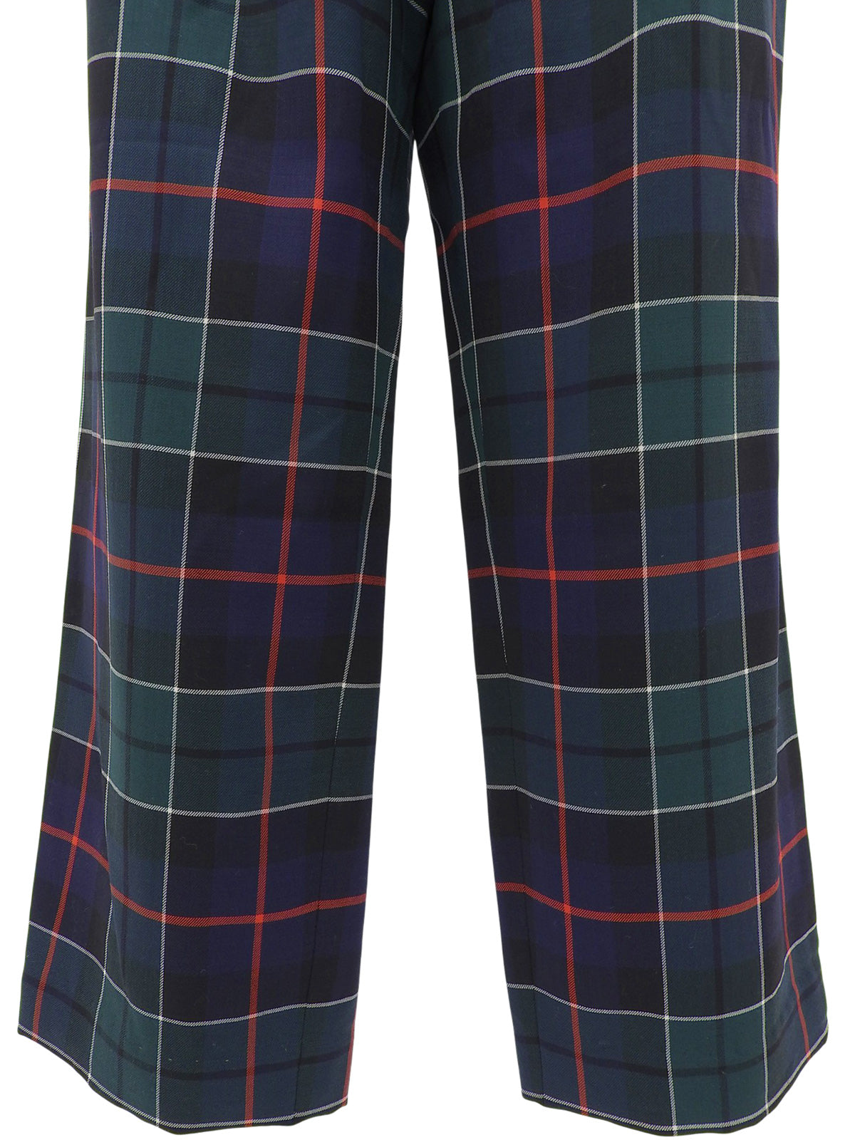 Check pattern pants navy/green