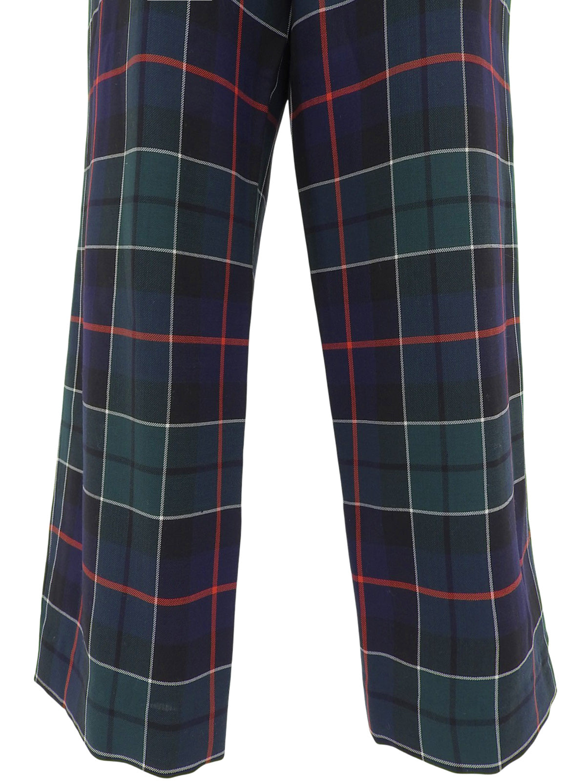 Check pattern pants navy/green