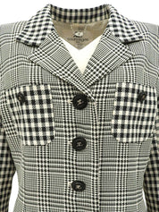 チェックパターンロゴボタンジャケット アイボリー/ブラック