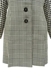 チェックパターンロゴボタンジャケット アイボリー/ブラック