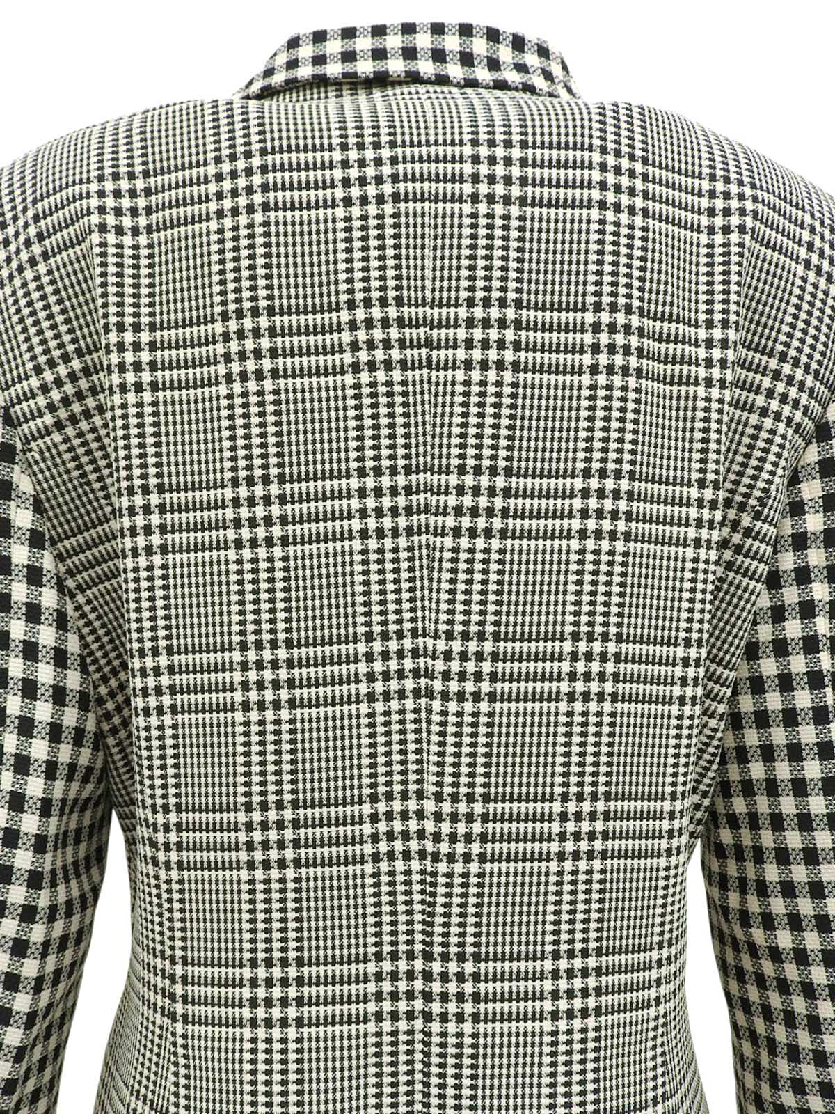 チェックパターンロゴボタンジャケット アイボリー/ブラック