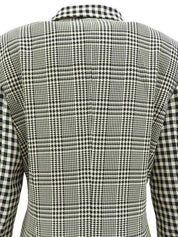 チェックパターンロゴボタンジャケット アイボリー/ブラック