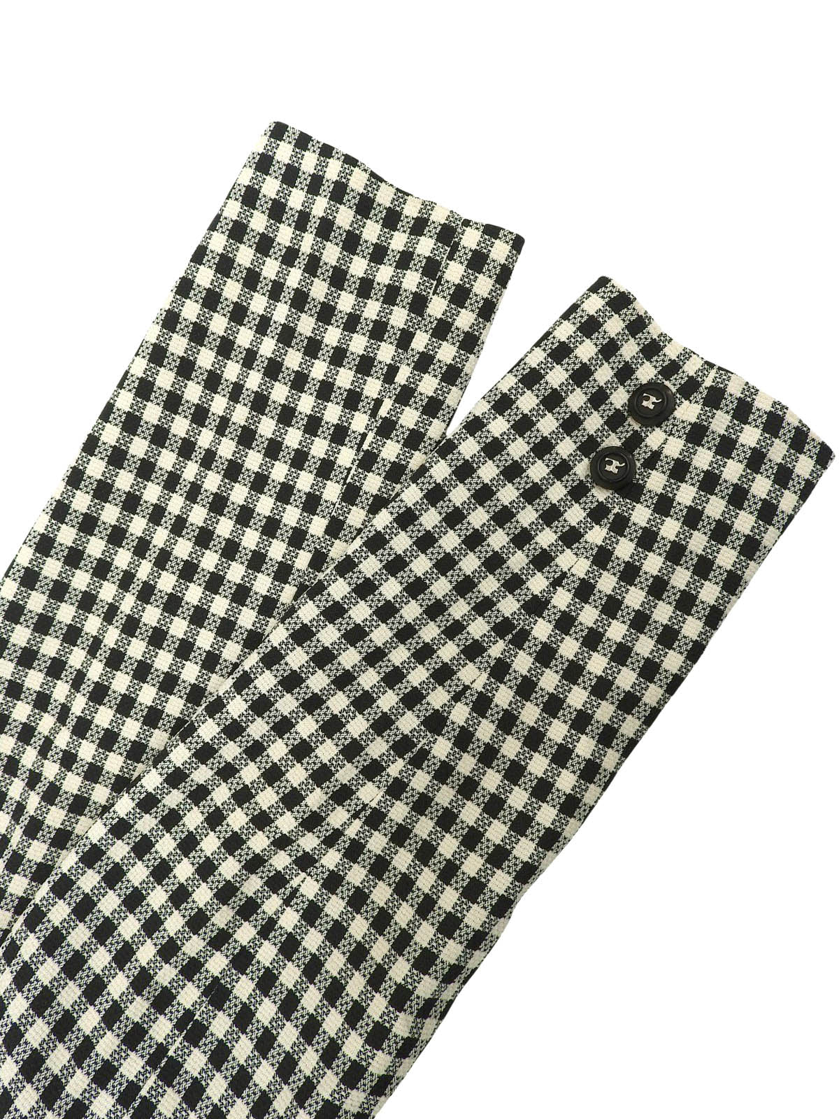 チェックパターンロゴボタンジャケット アイボリー/ブラック