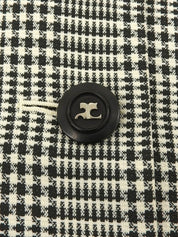 チェックパターンロゴボタンジャケット アイボリー/ブラック