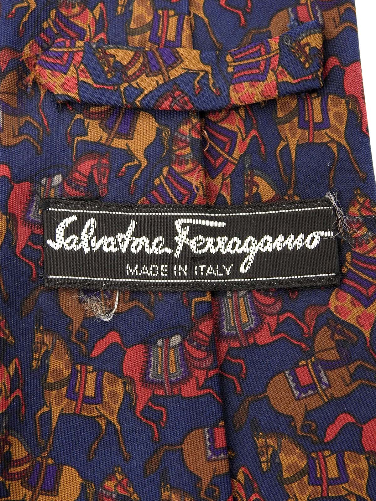 ホースパターンネクタイ ネイビー/マルチ