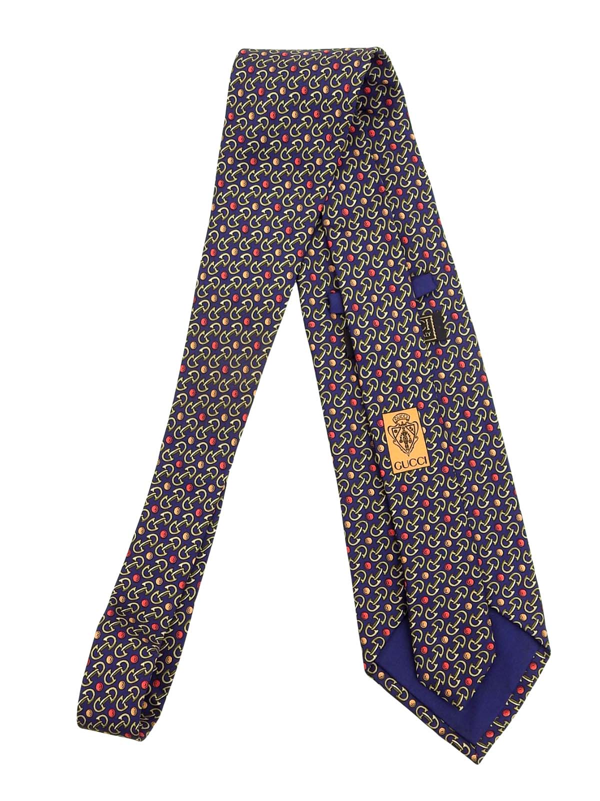 马衔扣图案领带 海军蓝/多色