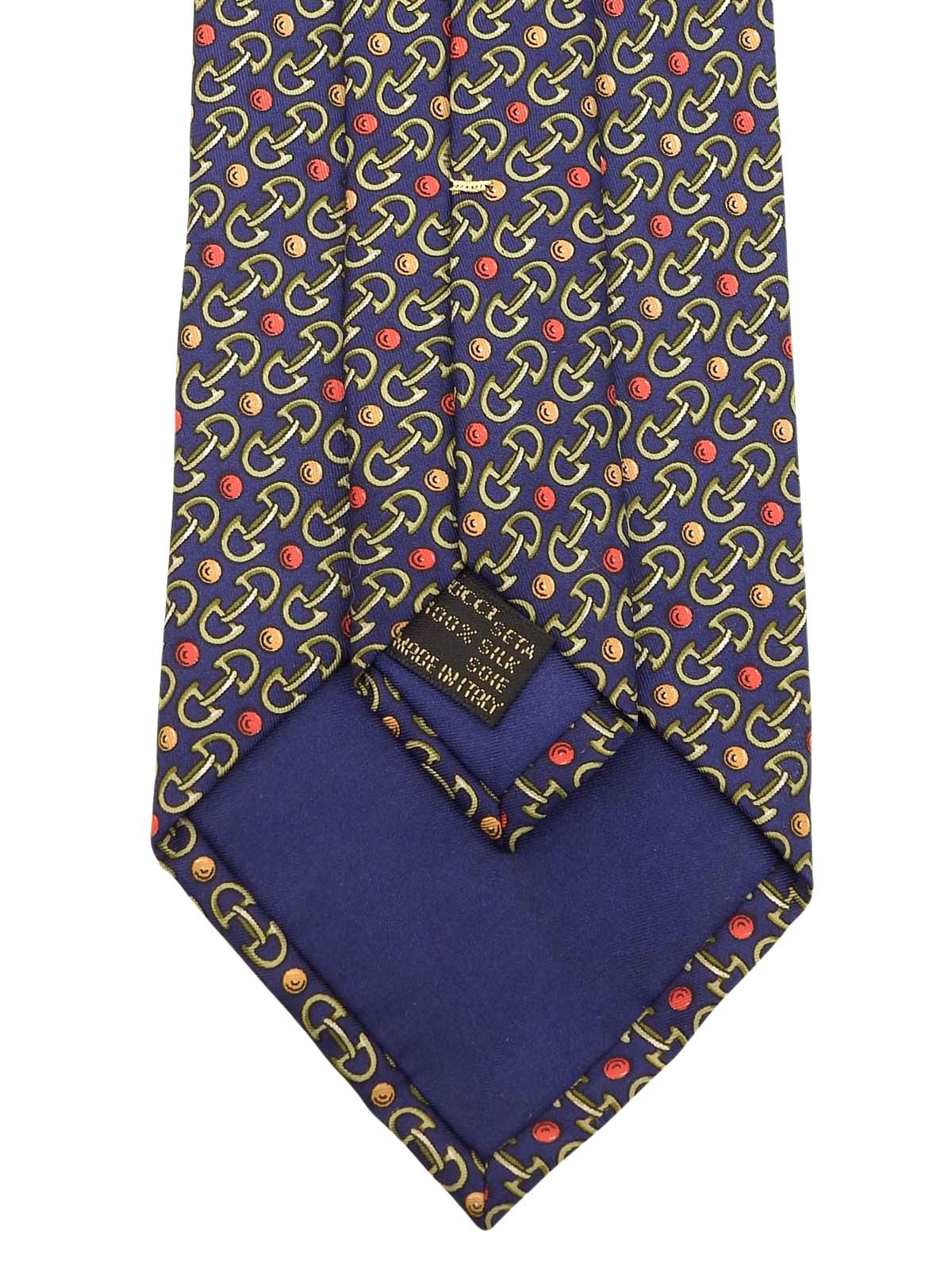 Horsebit Pattern Tie Navy/Multi