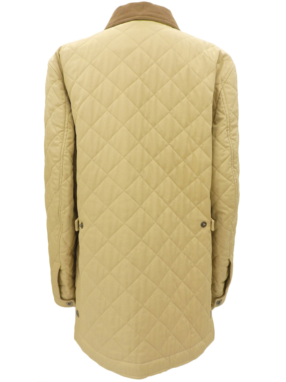Quilted Gancini Button Coat Beige