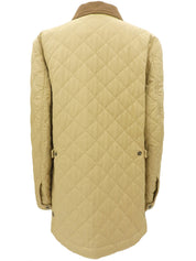 Quilted Gancini Button Coat Beige