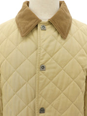 Quilted Gancini Button Coat Beige