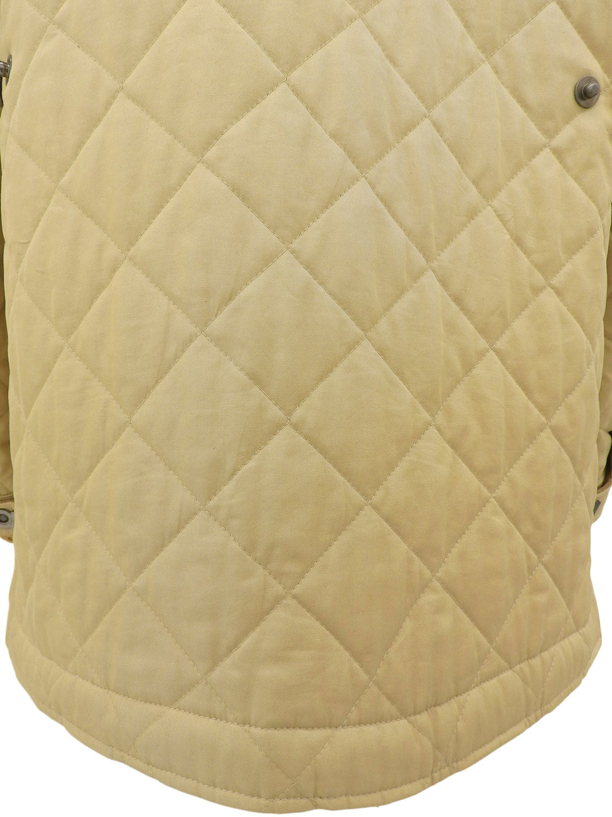 Quilted Gancini Button Coat Beige