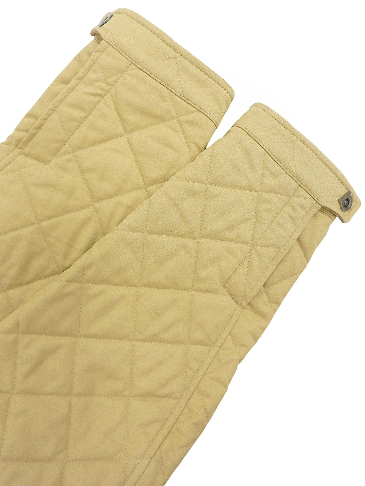 Quilted Gancini Button Coat Beige