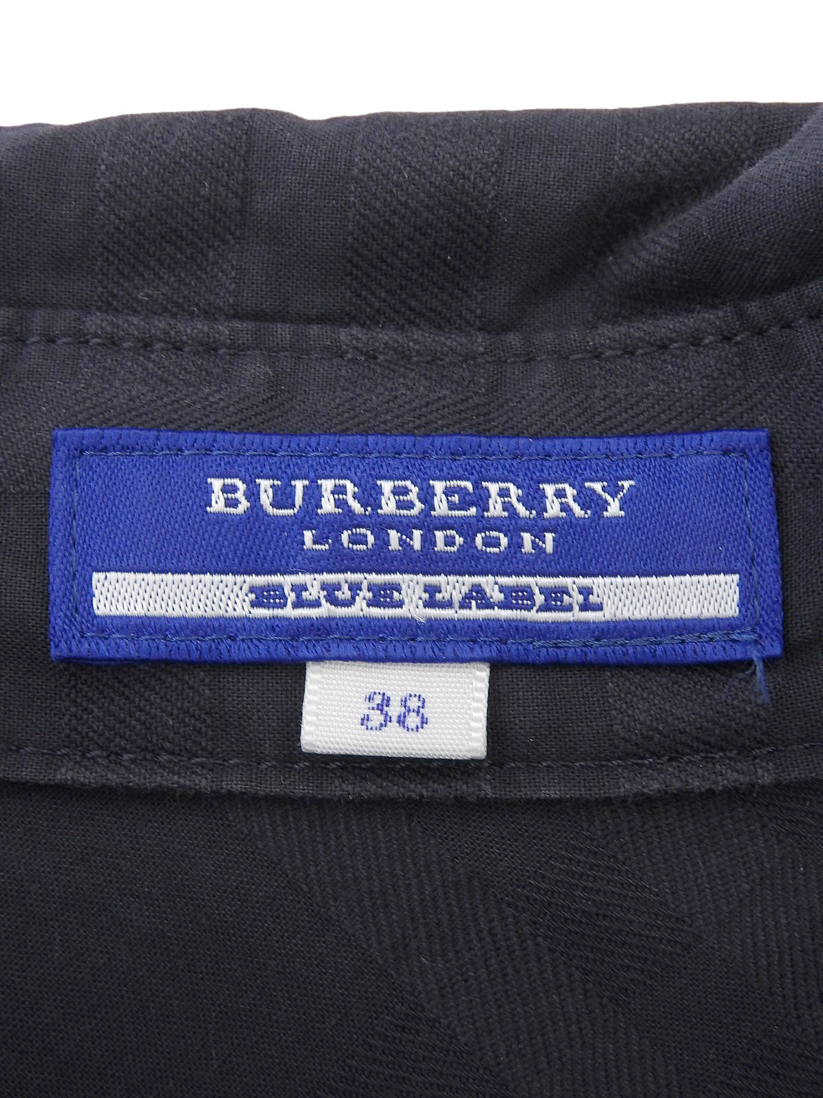 チェックパターンロゴ刺繍半袖ミニワンピース ネイビー