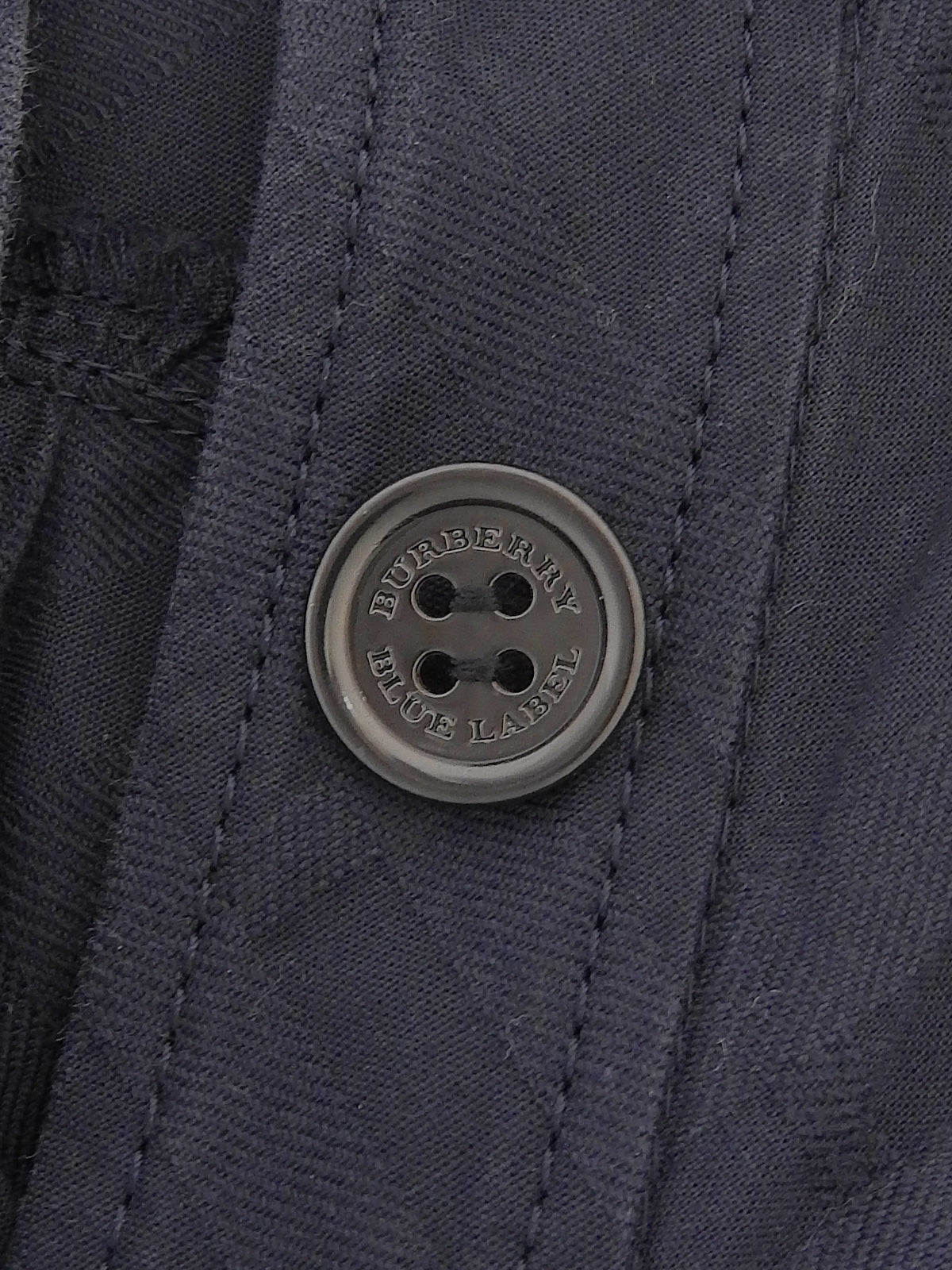 チェックパターンロゴ刺繍半袖ミニワンピース ネイビー