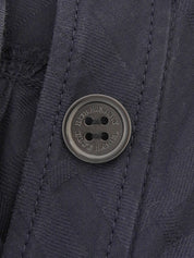 チェックパターンロゴ刺繍半袖ミニワンピース ネイビー