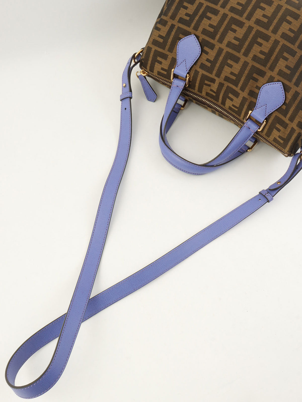 FFズッカパターン2wayバッグ ブラウン/パープル