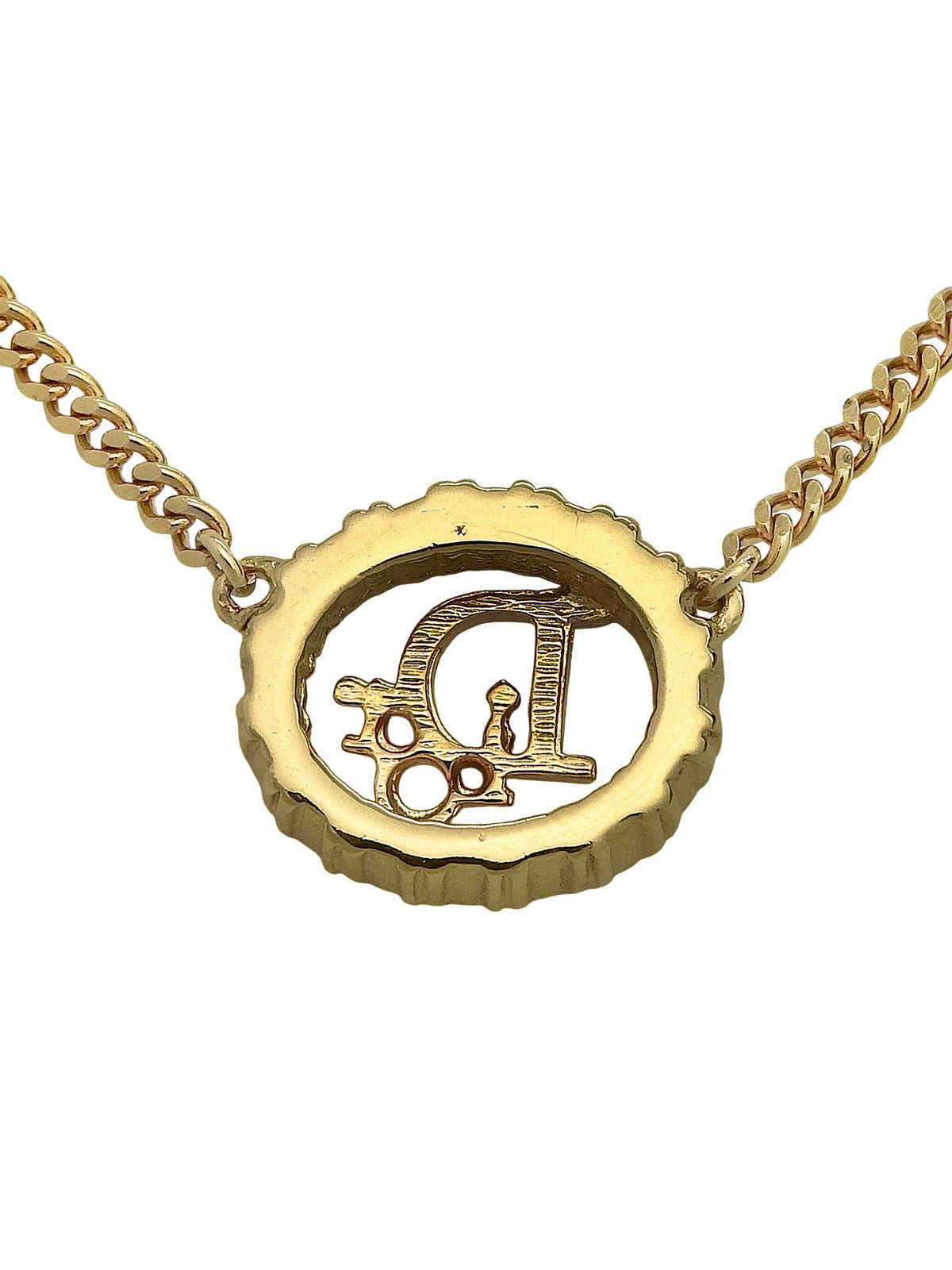 Rhinestone Oval Logo Necklace