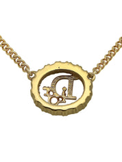 Rhinestone Oval Logo Necklace