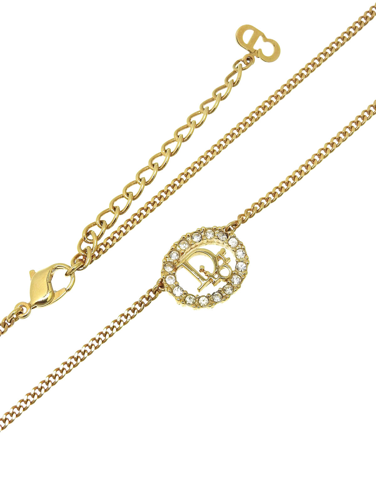 Rhinestone Oval Logo Necklace