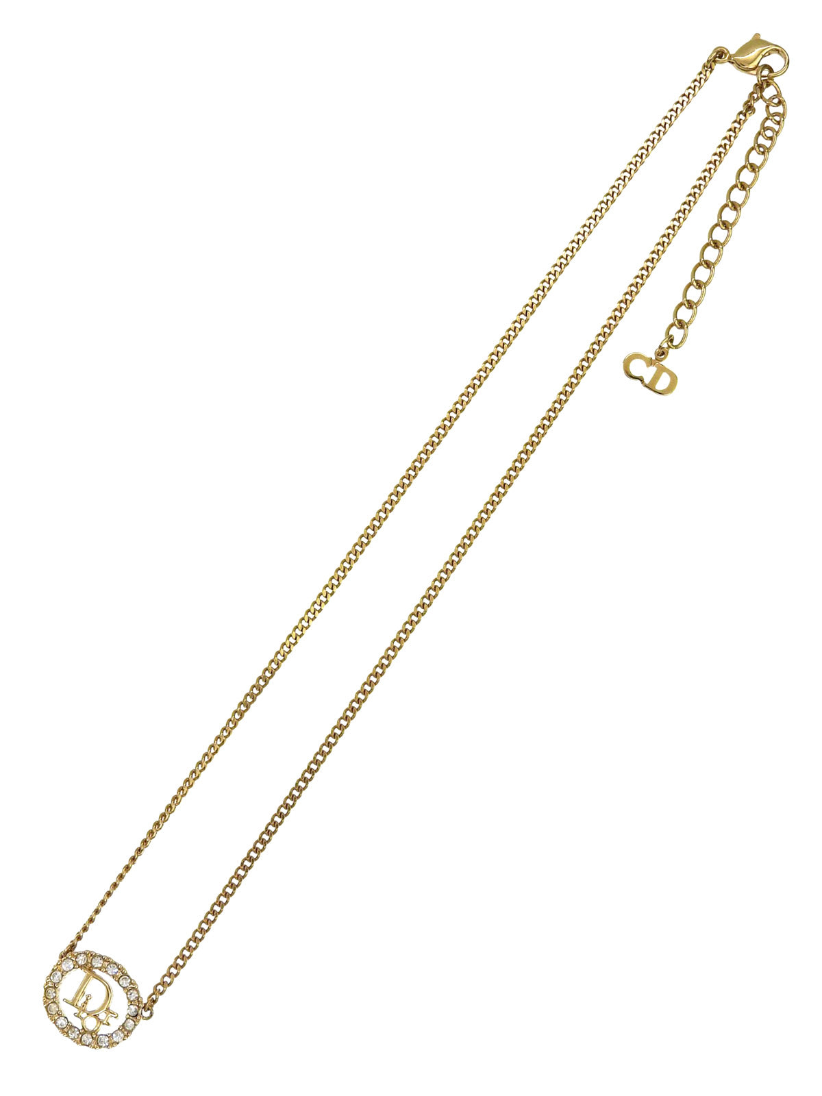 Rhinestone Oval Logo Necklace