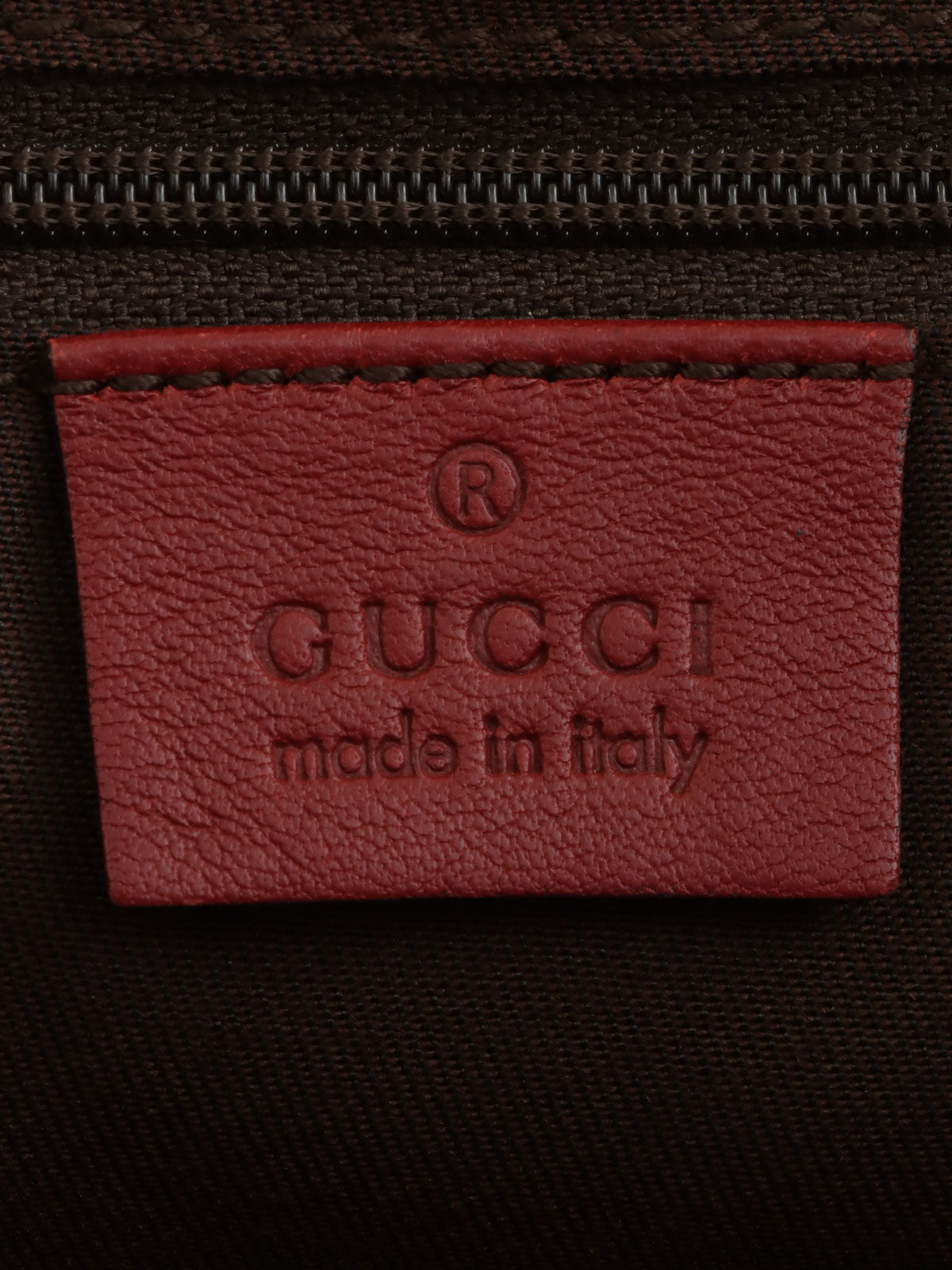 米色/红色帆布 GG 图案手提包