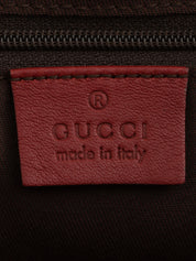 米色/红色帆布 GG 图案手提包