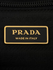 黑色尼龙Logo铭牌缎带手提包