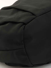 黑色尼龙Logo铭牌缎带手提包