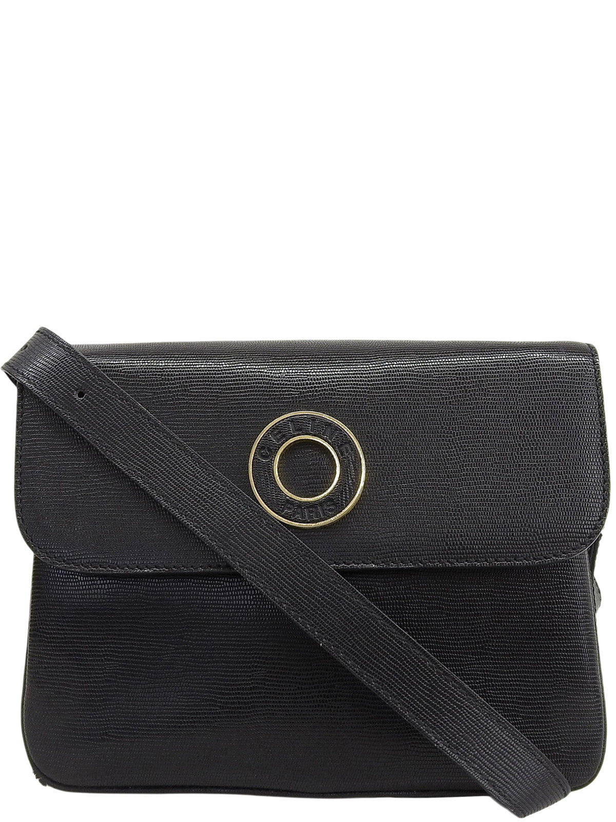 サークルロゴプレートショルダーバッグ ブラック