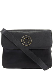 サークルロゴプレートショルダーバッグ ブラック