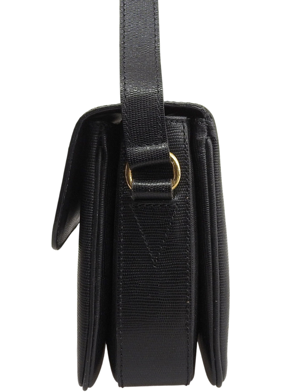 サークルロゴプレートショルダーバッグ ブラック