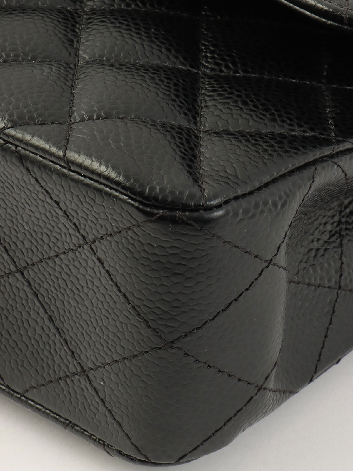 2018 Caviar Skin Classic Flap Chain Bag 23cm Black