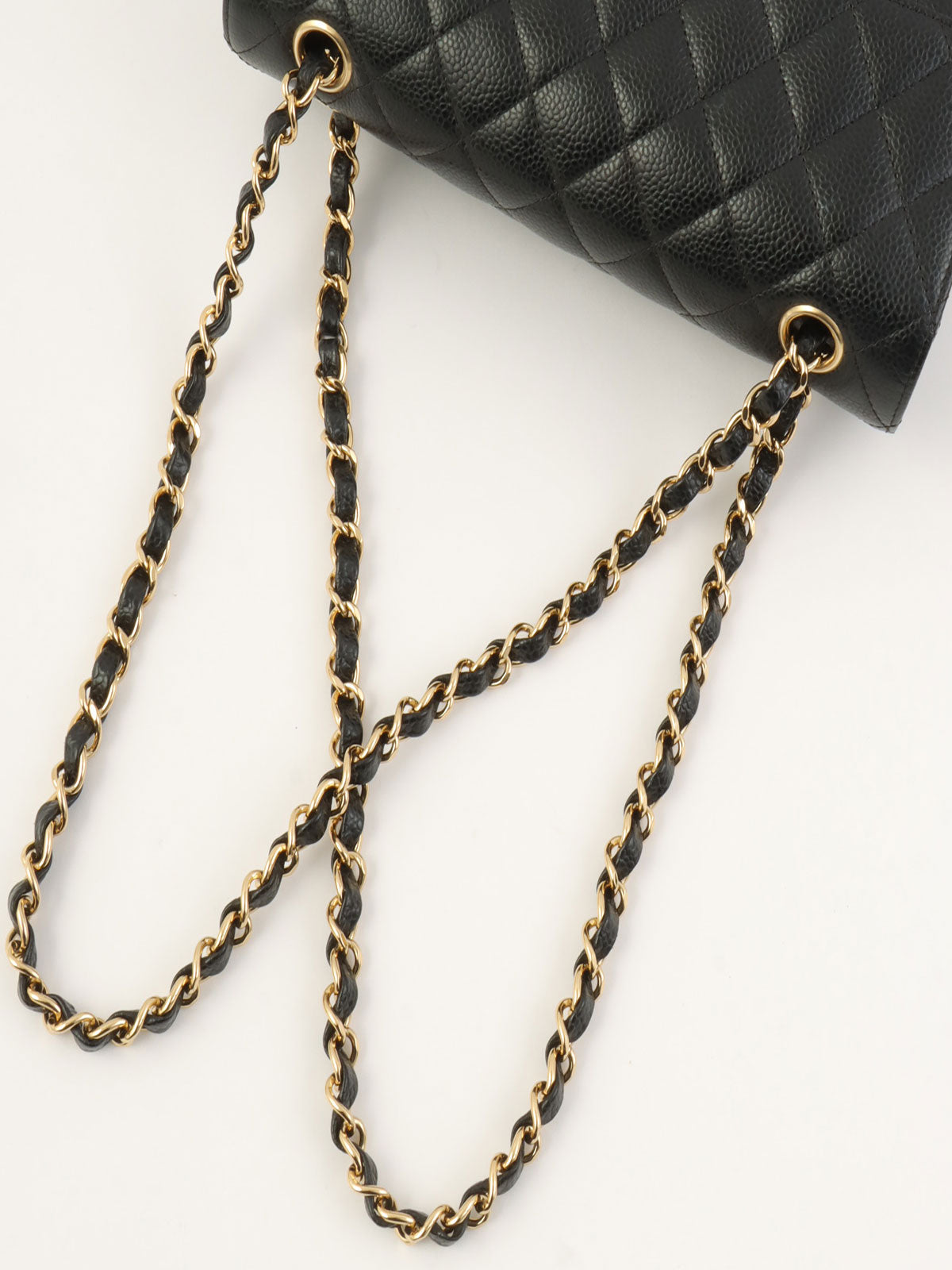 2018 Caviar Skin Classic Flap Chain Bag 23cm Black