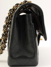 2018 Caviar Skin Classic Flap Chain Bag 23cm Black