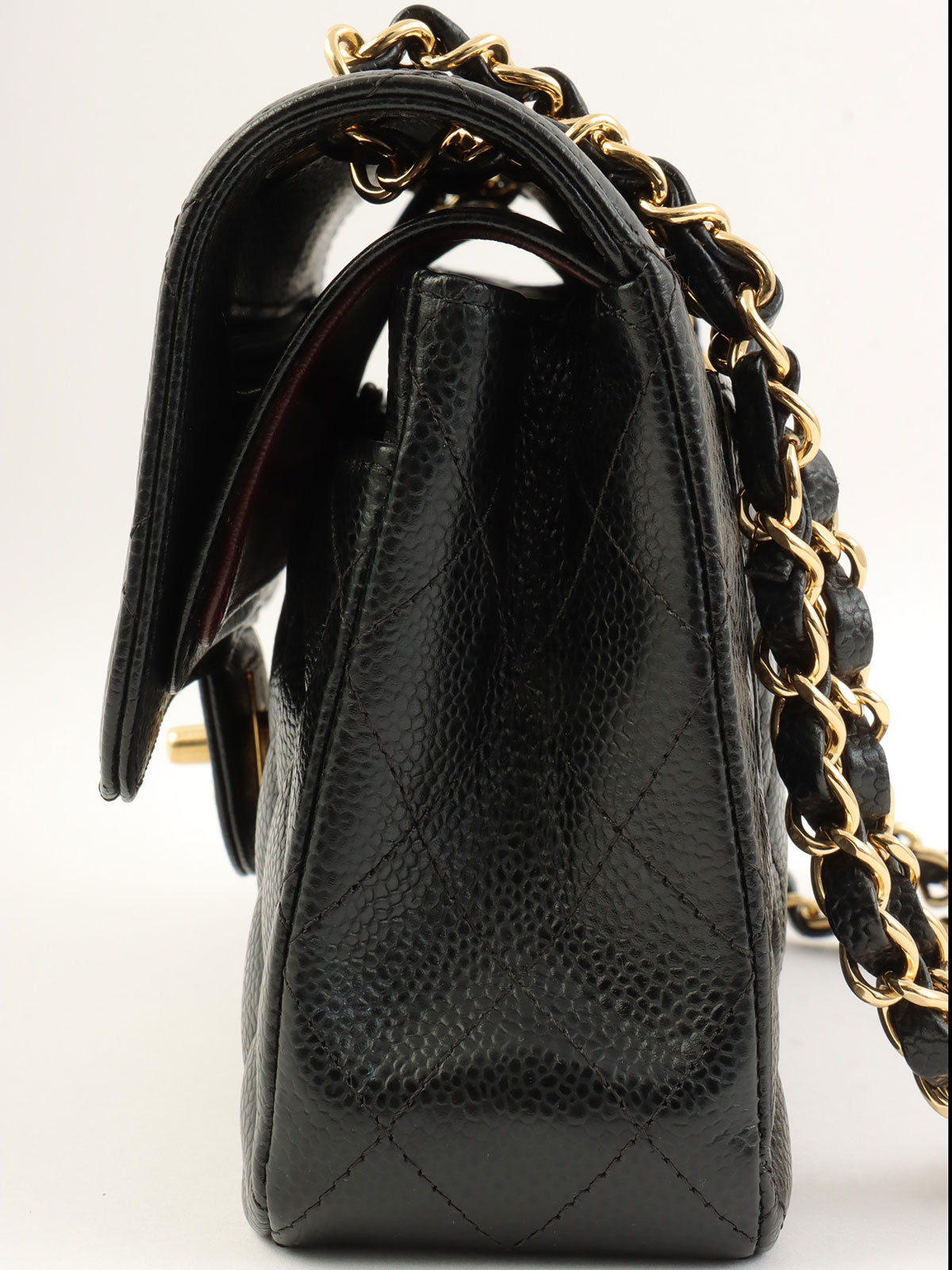 2018 Caviar Skin Classic Flap Chain Bag 23cm Black
