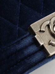 2013年頃製 ベルベットボーイシャネルチェーンショルダーバッグミニ ネイビー