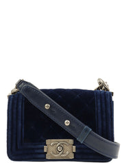 2013年頃製 ベルベットボーイシャネルチェーンショルダーバッグミニ ネイビー