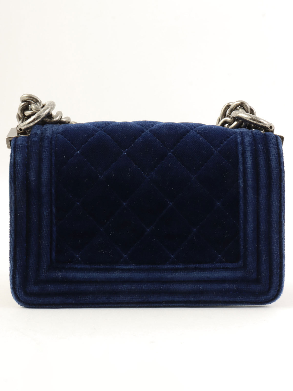 2013年頃製 ベルベットボーイシャネルチェーンショルダーバッグミニ ネイビー