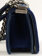 2013年頃製 ベルベットボーイシャネルチェーンショルダーバッグミニ ネイビー