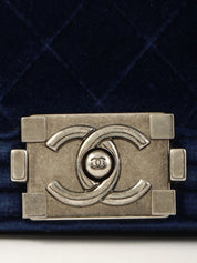 2013年頃製 ベルベットボーイシャネルチェーンショルダーバッグミニ ネイビー