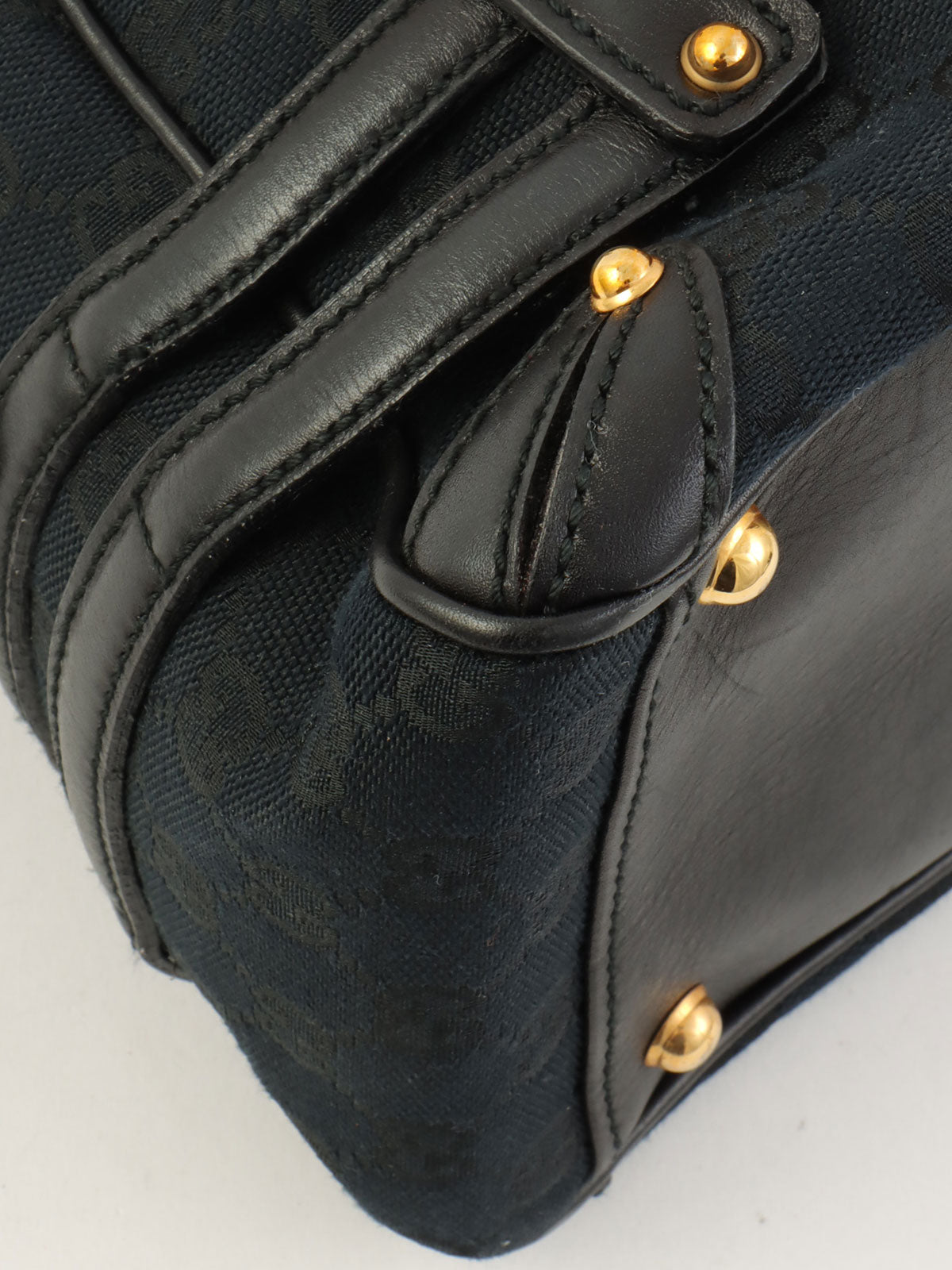 キャンバスGGホースビットハンドバッグ ブラック