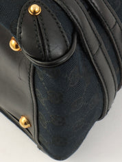 キャンバスGGホースビットハンドバッグ ブラック