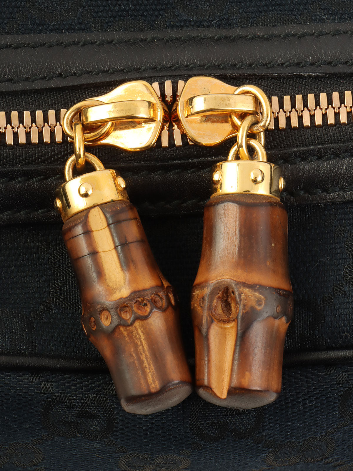 キャンバスGGホースビットハンドバッグ ブラック