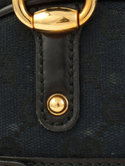 キャンバスGGホースビットハンドバッグ ブラック